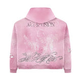 Hydrangea Thermal Zip Up Hoodie (Pink)