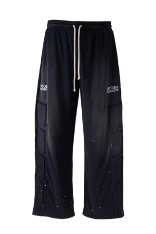Satoshi Nakamoto Black Mesh Moto Padded Trackpants