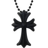 Chrome Hearts Silicone Cross Necklace (Black)