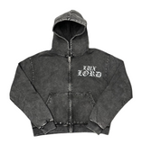 Rhinestone Studded Zip Up Hoodie (Vintage Black)