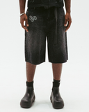 Crystal Denim Shorts (Vintage Black)