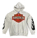 MURD333R.FM CHOP333R HOODIE (GREY/RED)