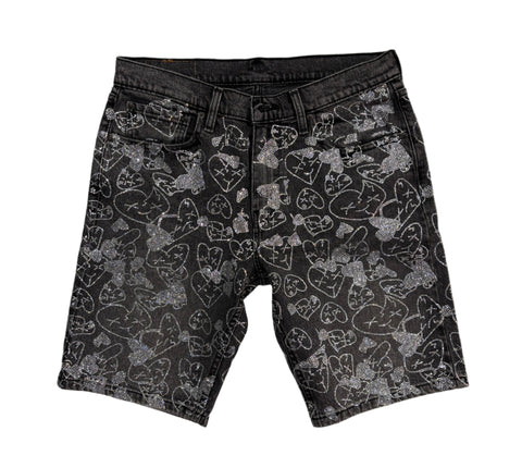 Emotions Rhinestone Denim Jorts (Black)