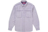 Faux Suede Snap Shirt (Lavender)