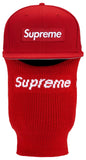 Box Logo New Era Fitted Hat + Balaclava (Red)