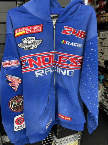 Endless Rhinestone Hoodie Blue