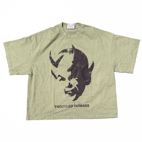 Troubled Humans Born Troubled Tee Olive