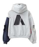 Melange Grey Reconstructed Zip Hoodie