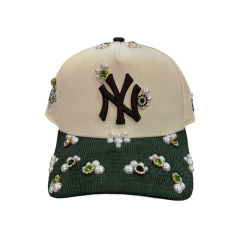 Studded NY Yankees Green Snapback