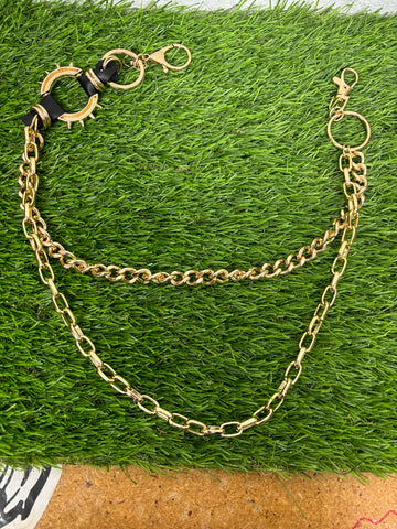 Double Gold Chain Wallet Chain