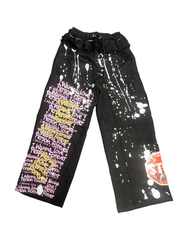 Love is War "Love 1" Splatter Sweats Black