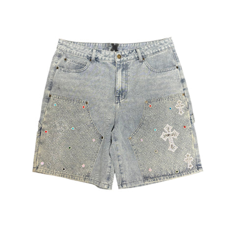 Rhinestone Cross Jorts