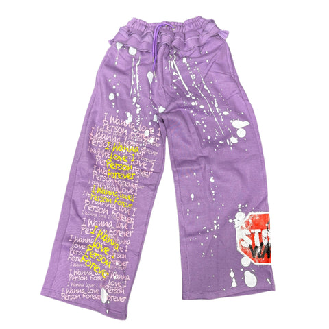 Love is War "Love 1" Splatter Sweats Purple