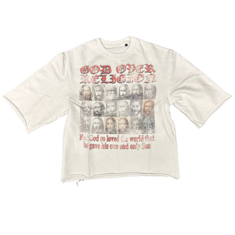 God Over Religion S/S Crewneck White