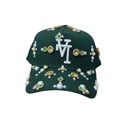 Upside Down LA Dodgers Green Rhinestone Snapback