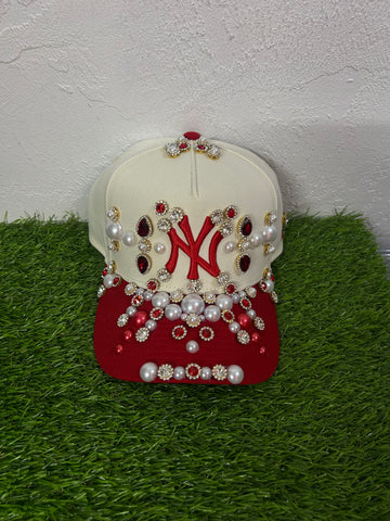 Ruby Red New York Yankees Rhinestone Snapback