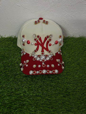 New York Yankees Red Rhinestone Snapback
