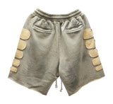 Destroyed Patchwork Moto Shorts