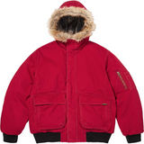 Reversible Faux Fur Hooded Work Jacket (Red)