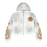 Reborn Waffle Zip Up (White)