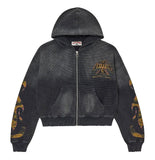 Reborn Waffle Zip Up (Black)