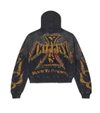 Reborn Waffle Zip Up (Black)