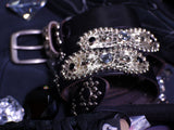 Cracked Metalic Studded Belt Black (1 of 1)