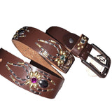 Infinity Spider Brown Genuine Cow Leather Belt (1 of 1)