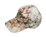 White/Brown Spider Cowhide Cap