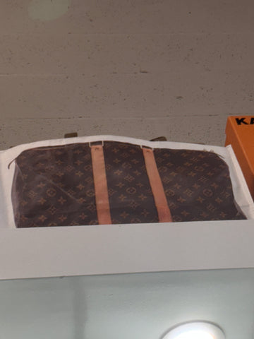 Tita Elvie Duffle Grocery Bag Brown Canvas Large