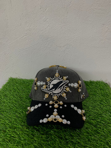 Dolphins Rhinestone Snapback Black