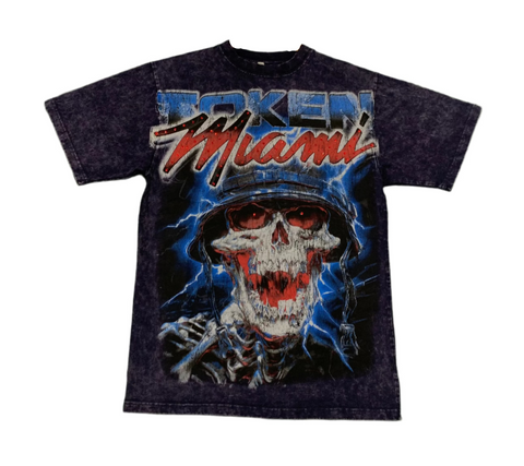 Token Skull T-shirt Navy Blue/Red
