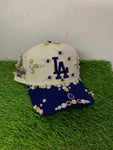 LA Rhinestone Snapback Navy Blue/Cream