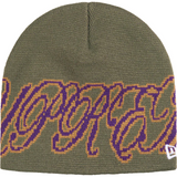 New Era Cursive Beanie (Olive)