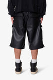 Leather Rave Cargo Shorts (Black)