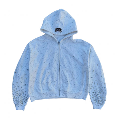 Chandelier Zip Up Hoodie White