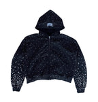 Constellation Zip Up Hoodie Black