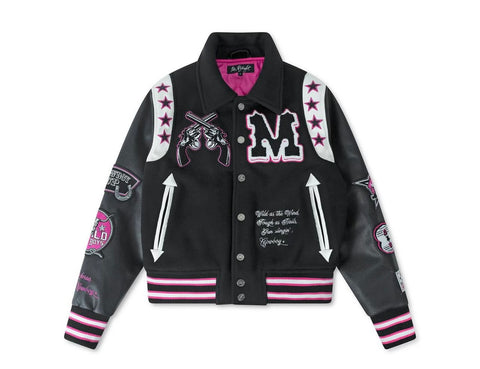 Mr. Midnight Varsity Jacket Pink/Black