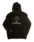 Wmns Cemetery Cross Zip Up Hoodie (Black)