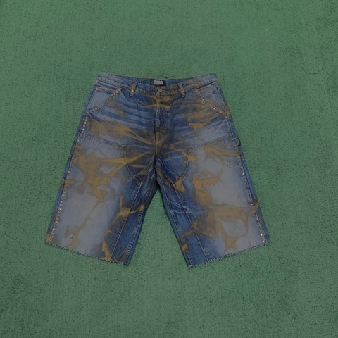 BOSSI x POTN Rhinestone Shorts Metallic Wash