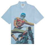 Racer Oversized Workshirt (Blue Stripes)