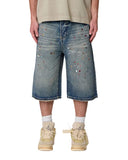 Ultra Baggy Crystal Denim Shorts