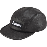 Ostrich Embossed Leather GORE-TEX Camp Cap (Black)