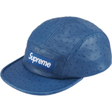 Ostrich Embossed Leather GORE-TEX Camp Cap (Blue)