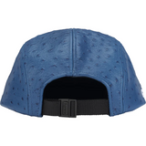 Ostrich Embossed Leather GORE-TEX Camp Cap (Blue)