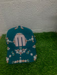 PINK/TEAL MEXICO RHINESTONE SNAPBACK