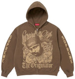 DJ Screw Zip Up Hooded Sweatshirt (Brown)