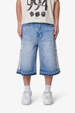 Ultra Baggy Bone Denim Shorts (Blue)