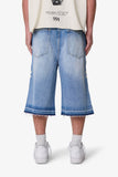Ultra Baggy Bone Denim Shorts (Blue)