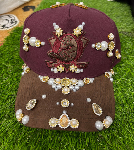 Mighty Ducks Maroon Rhinestone Snapback